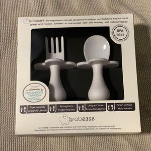 Grabease spoon and fork white